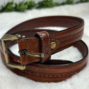 Pebbles Italy brown leather belt Sz 40